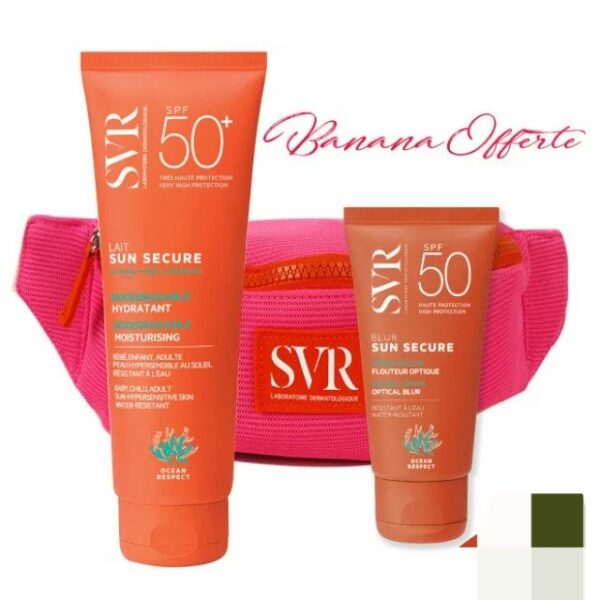 SVR SUN SECURE LAIT HYDRATANT SPF50+ 250ML+ SECURE BLUR SPF50+ 50ML+BANANA (OFFERT)