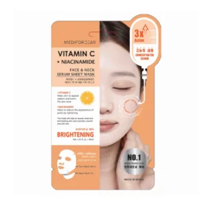 Look At Me Masque en tissu pour le visage et le cou à la vitamine C et à la niacinamide, 4 unités