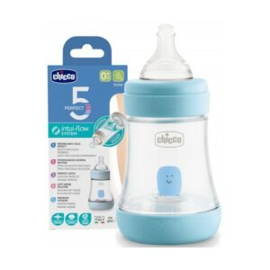 CHICCO BOTTLE PERFECT 5 BLUE SILICONE 0M+150ML