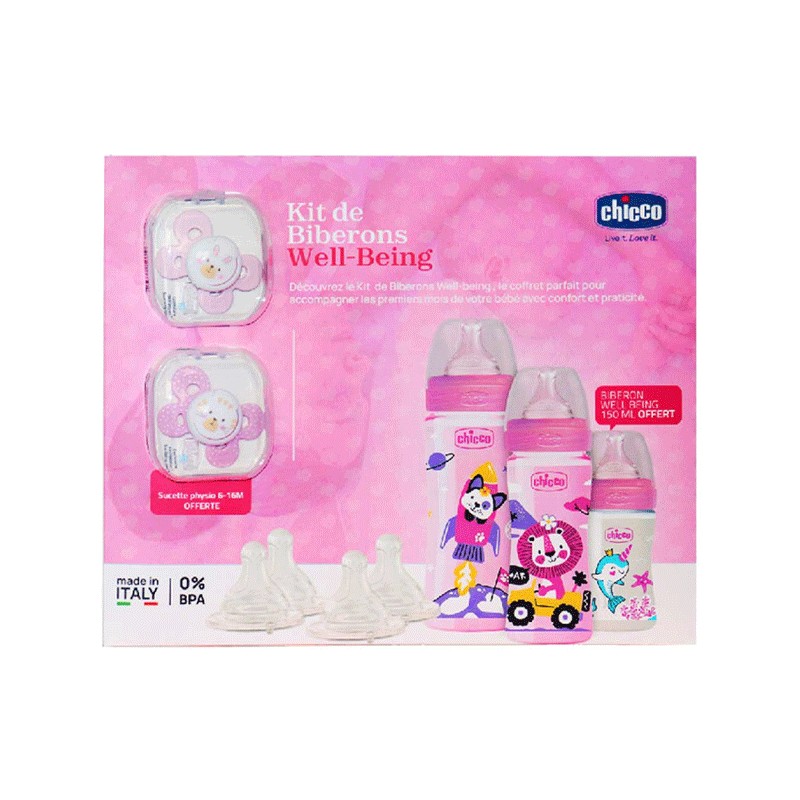 CHICCO COFFRET BIBERONS WELL BEING 7 ARTICLES
