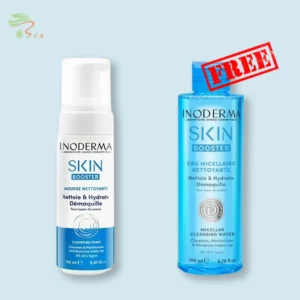 INODERMA MOUSSE NETTOYANTE SKIN BOOSTER 150ML+ EAU MICELLAIRE 200ML (OFFERT)