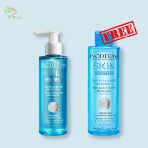 INODERMA SKIN BOOSTER GEL MOUSSANT NETTOYANT 200 ML+EAU MICELLAIRE 200ML (OFFERT)