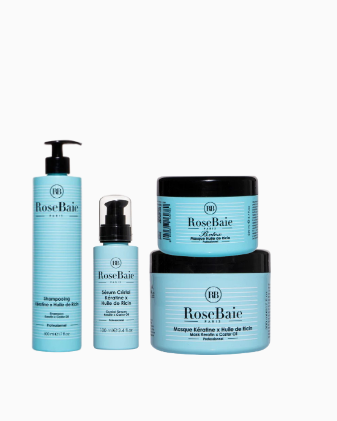 Rosbaie Routine Complète Ricin ; Kératine - Pousse; Hydratation