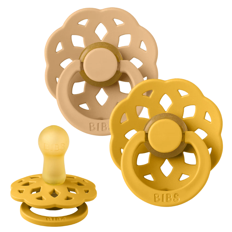 BIBS 02 SUCETTES BOHEME PACIFIER DESERT SAND HONEY BEE SIZE 2