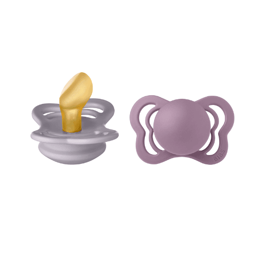 BIBS 2 SUCETTES COUTURE PACIFIER FOSSIL GREY MAUVE SIZE 1