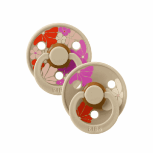 BIBS 2 SUCETTES NATURAL RUBBER MORNING BLOOM LATEX VANILLA MIX SIZE 2