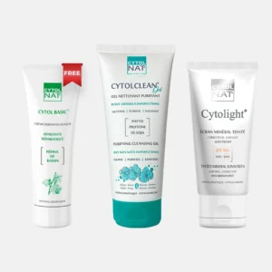 CYTOLCLEAN GEL NETOYANT+CYTOLIGHT ECRAN MINERAL TEINTE+CYTOL BASIC (OFFERTE)