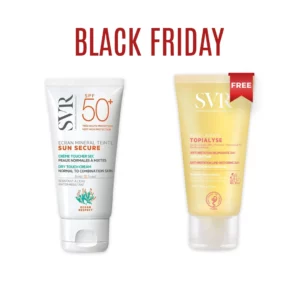 SVR SUN SECURE ECRAN MINERAL TEINTE PS A TRES SECHES SPF50+ 50ML+TOPIALYSE HUILE LAVANTE 55ML(OFFERT)