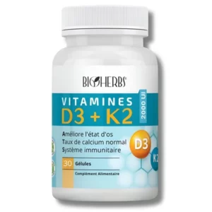 BIOHERBS VITAMINES D3+K2 30 GELULES