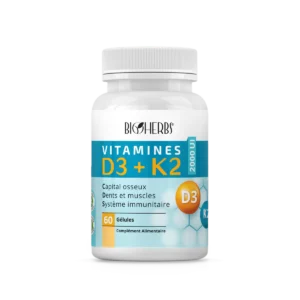 BIOHERBS VITAMINES D3+K2 60 GELULES
