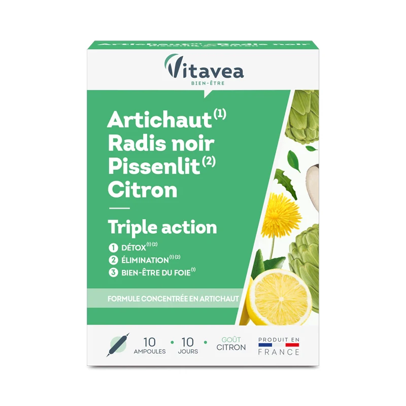 VITAVEA BIEN-ÊTRE DÉTOX ARTICHAUT TRIPLE ACTION 10 AMPOULES